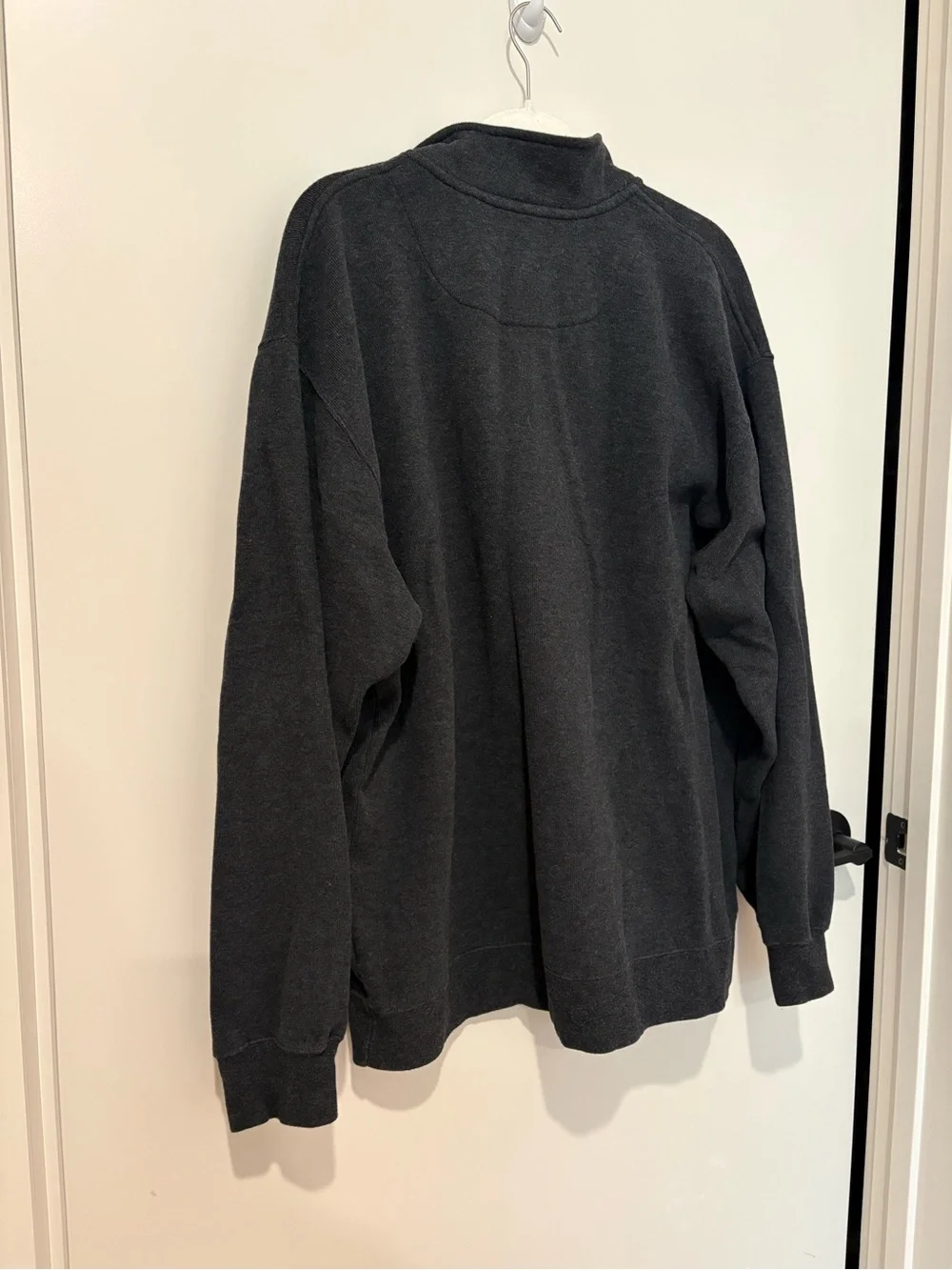 Orvis Men Fly Fishing Dark Gray 1/4 Zip Pullover Sweater Outdoor Sports Cotton